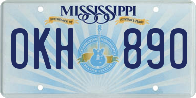 MS license plate OKH890