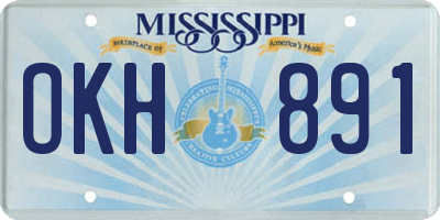 MS license plate OKH891