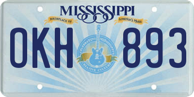 MS license plate OKH893