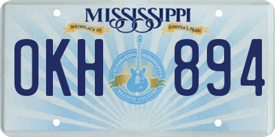 MS license plate OKH894