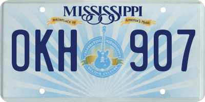 MS license plate OKH907