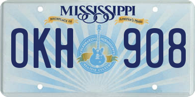 MS license plate OKH908