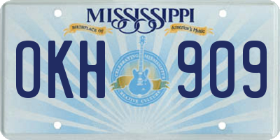MS license plate OKH909
