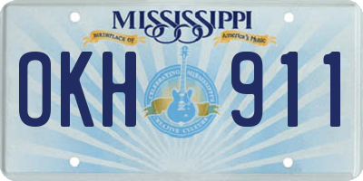 MS license plate OKH911