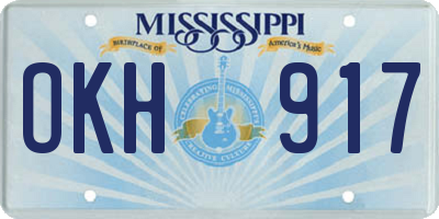 MS license plate OKH917