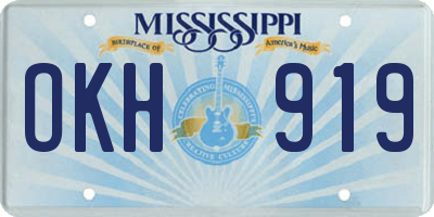 MS license plate OKH919