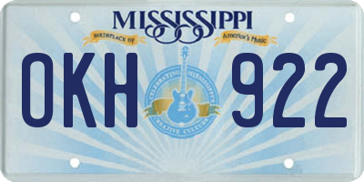 MS license plate OKH922