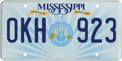 MS license plate OKH923
