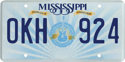 MS license plate OKH924