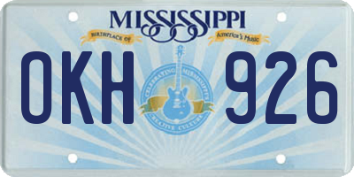 MS license plate OKH926