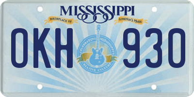 MS license plate OKH930
