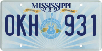 MS license plate OKH931