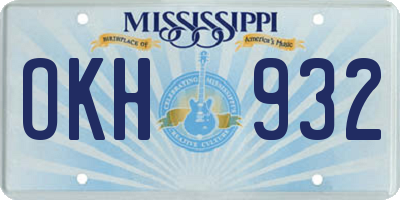 MS license plate OKH932
