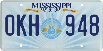 MS license plate OKH948