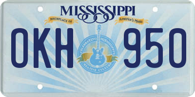 MS license plate OKH950