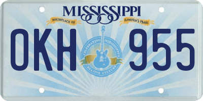 MS license plate OKH955
