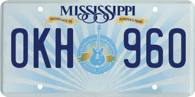 MS license plate OKH960