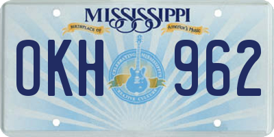 MS license plate OKH962