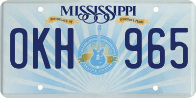MS license plate OKH965