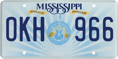 MS license plate OKH966
