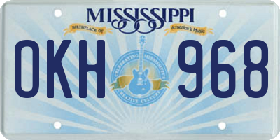 MS license plate OKH968