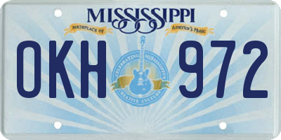MS license plate OKH972