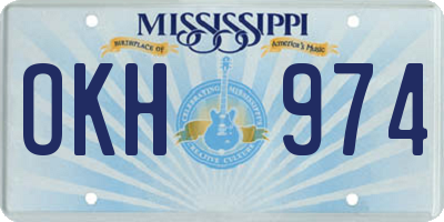 MS license plate OKH974