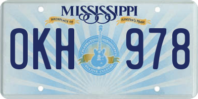 MS license plate OKH978