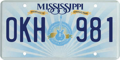 MS license plate OKH981