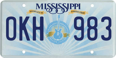 MS license plate OKH983