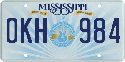 MS license plate OKH984
