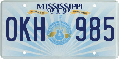 MS license plate OKH985