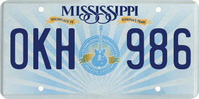 MS license plate OKH986