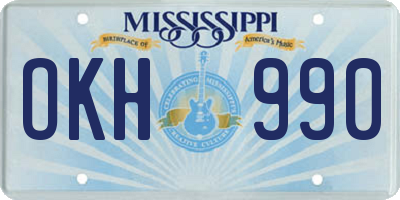 MS license plate OKH990
