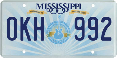MS license plate OKH992