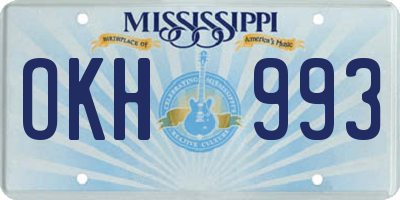 MS license plate OKH993