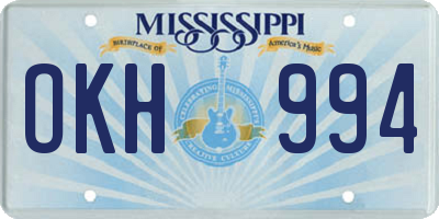 MS license plate OKH994