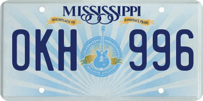MS license plate OKH996