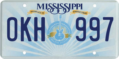 MS license plate OKH997