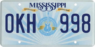 MS license plate OKH998