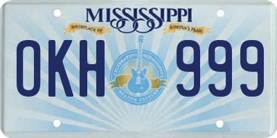 MS license plate OKH999