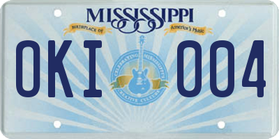 MS license plate OKI004