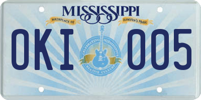 MS license plate OKI005