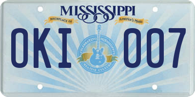 MS license plate OKI007