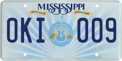 MS license plate OKI009
