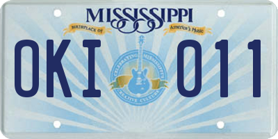 MS license plate OKI011
