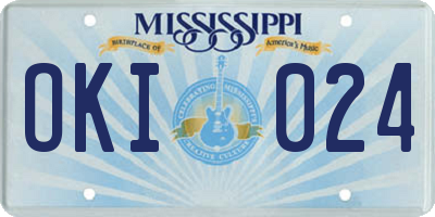 MS license plate OKI024