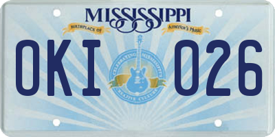 MS license plate OKI026