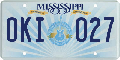 MS license plate OKI027