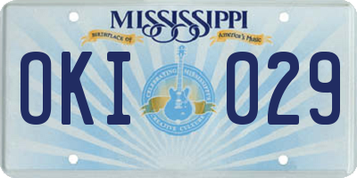 MS license plate OKI029